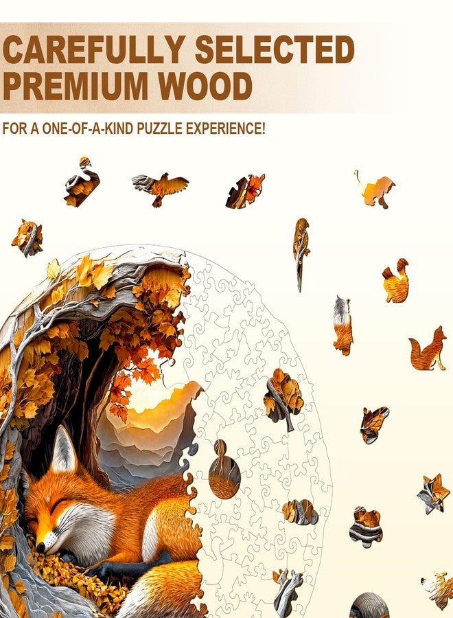 WOODBESTS Wooden Puzzles for Adults, 3D Fox Wood Puzzles Adult(100 Pieces, S, 8.5 * 8.3in), Unique Shape Wooden Animal Jigsaw Puzzles, Birthday Gifts for Adults Family Game - Image 3
